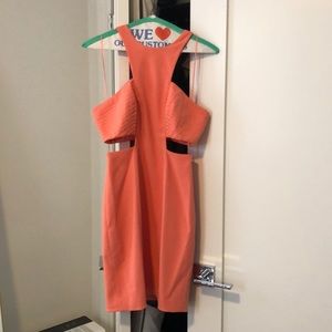 Coral colored cutout minidress